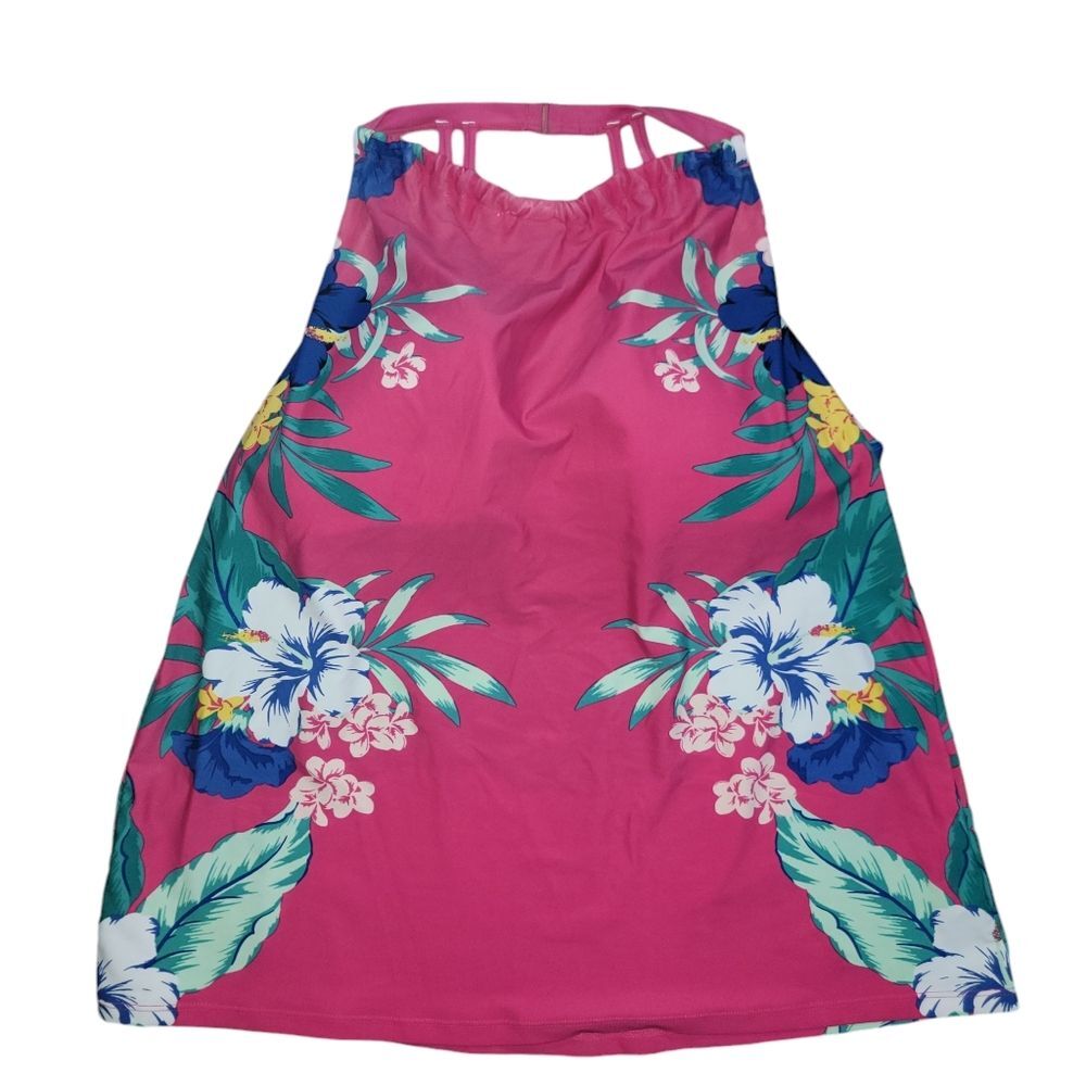 Cacique Swim Pink Halter tankini swimsuit Top size 14